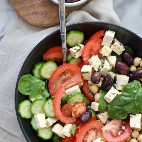 Vegan Greek Salad With Tofu Feta