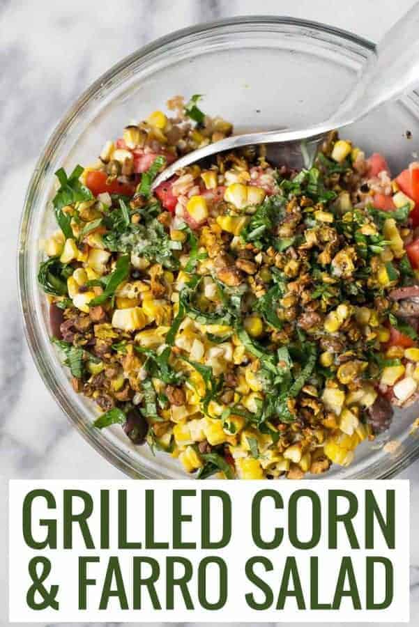 grilled corn farro salad