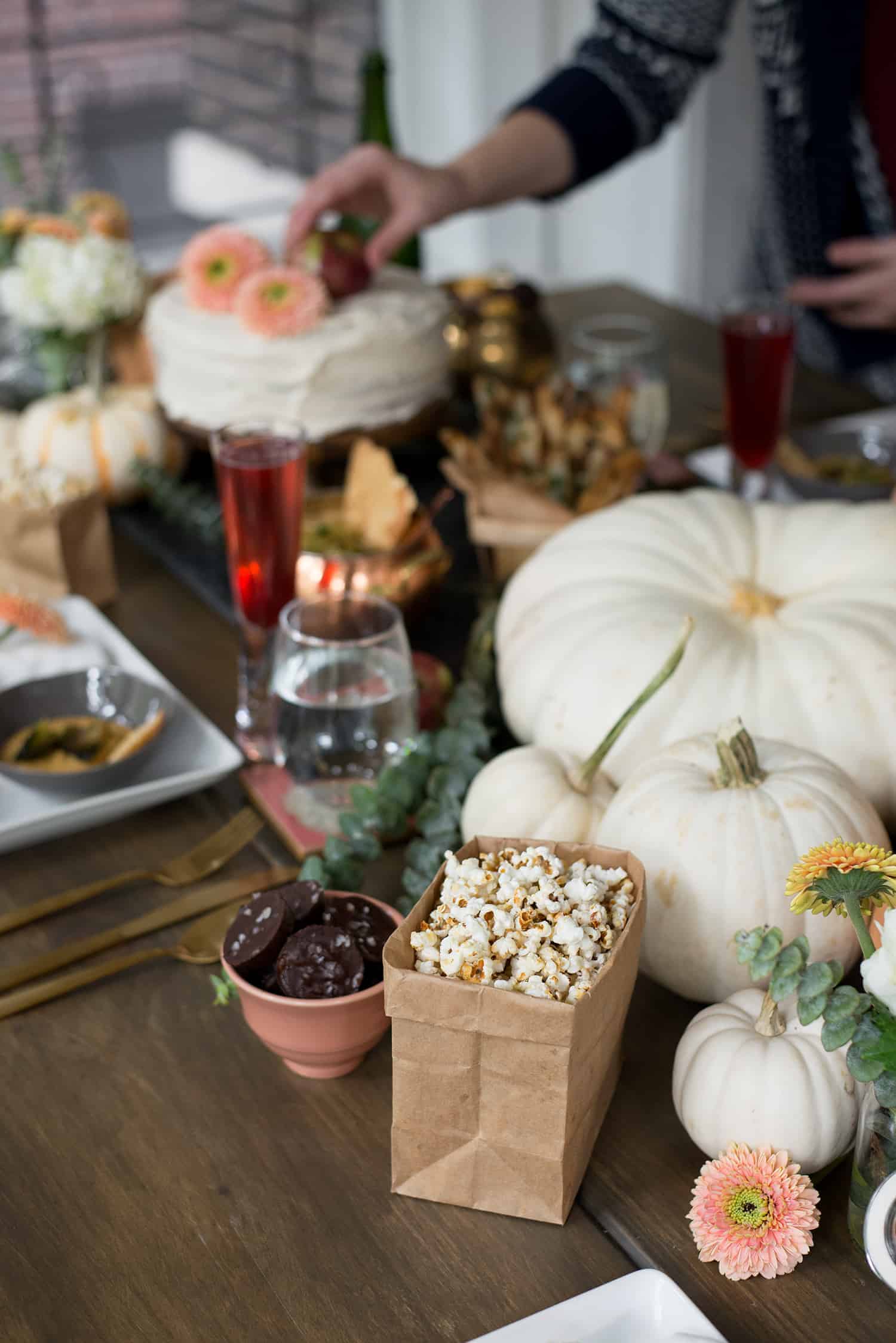 Healthy Halloween Party! Crostini Three Ways, Vegan Caramel Apples, Pumpkin Spice Cake, Pomegranate Bellinis, Coconut Kettle Corn And More. A Must Save For Halloween Entertaining! | Www.delishknowledge.com