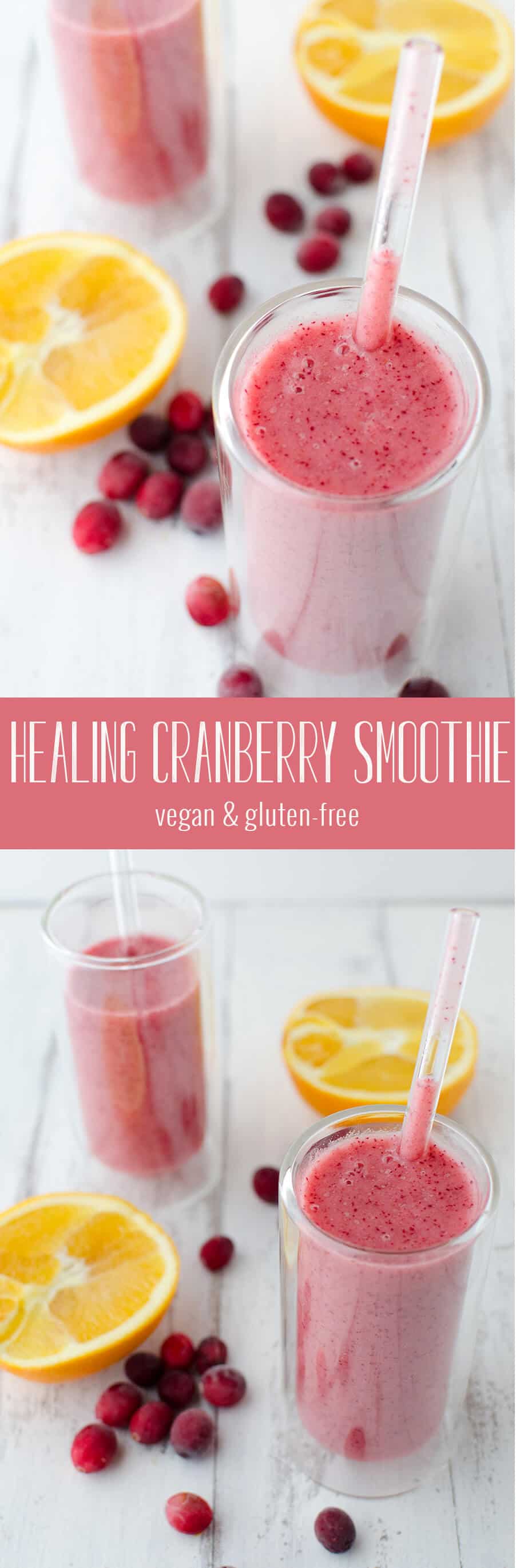 Healing Cranberry Smoothie! The perfect breakfast or snack after all the holiday sweets! Packed with nutrition! | www.delishknowledge.com