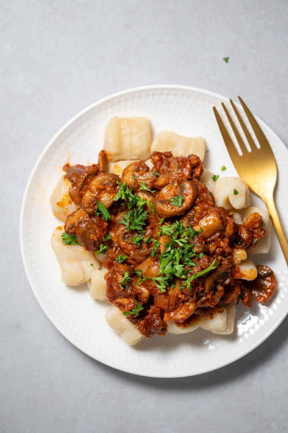 Gnocchi Garnished With Parsley 