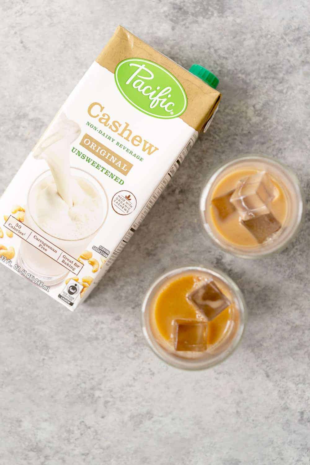 iced cashew chai latte