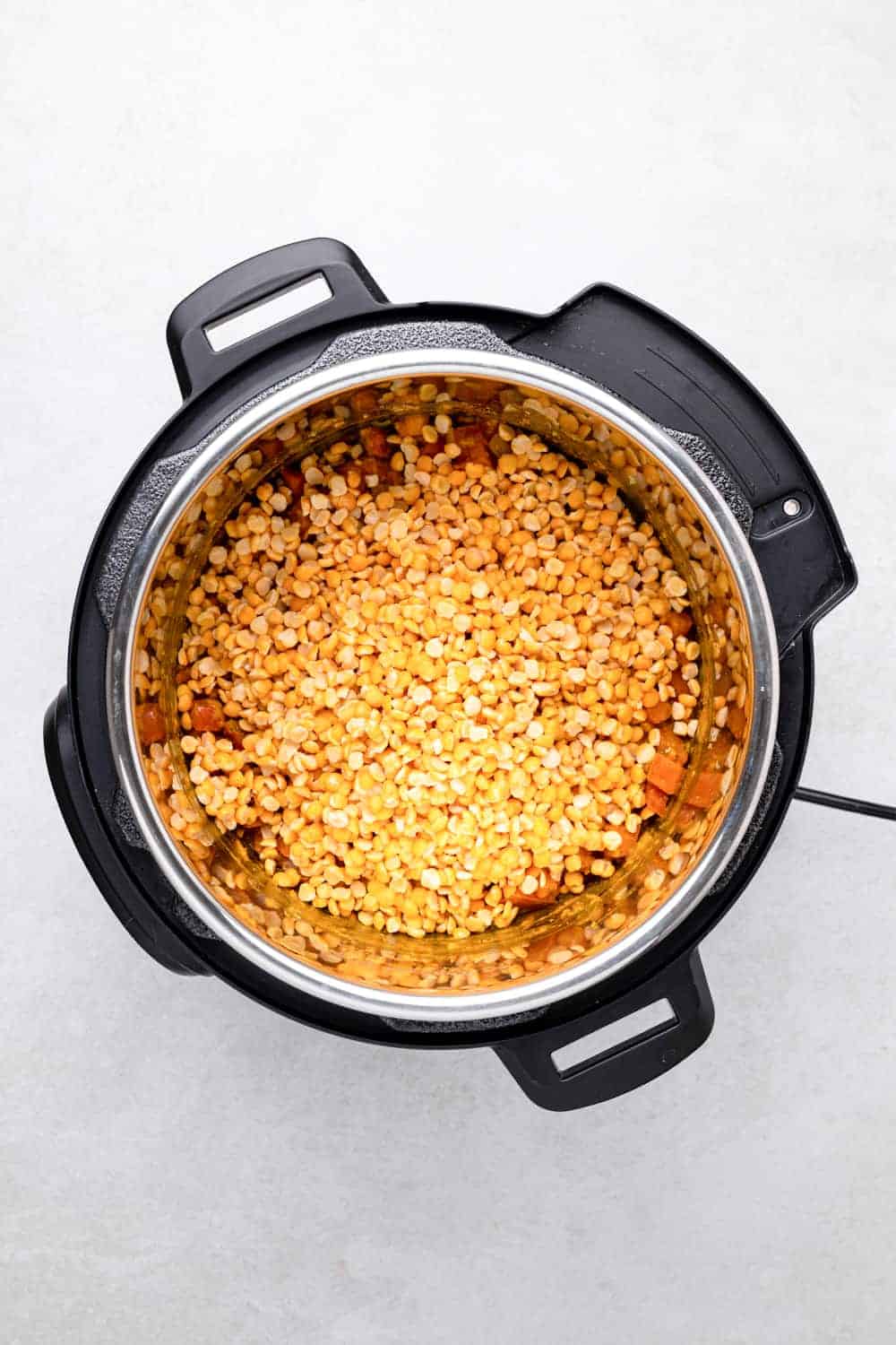 Split Yellow Pigeon Peas Added To Instant Pot