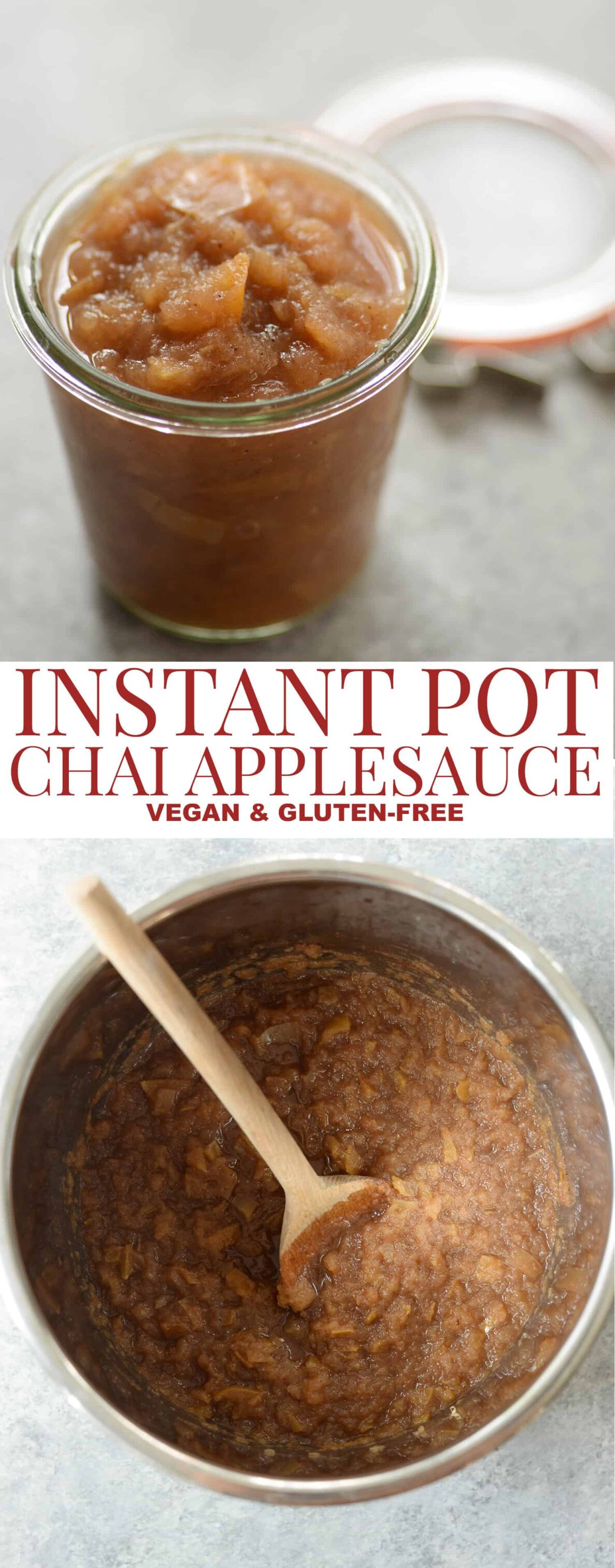 Instant Pot Chai Applesauce! If you love applesauce, you've gotta try this version made in less than 15 minutes in the Instant Pot. Chai spiced! vegan & gluten-free | www.delishknowledge.com