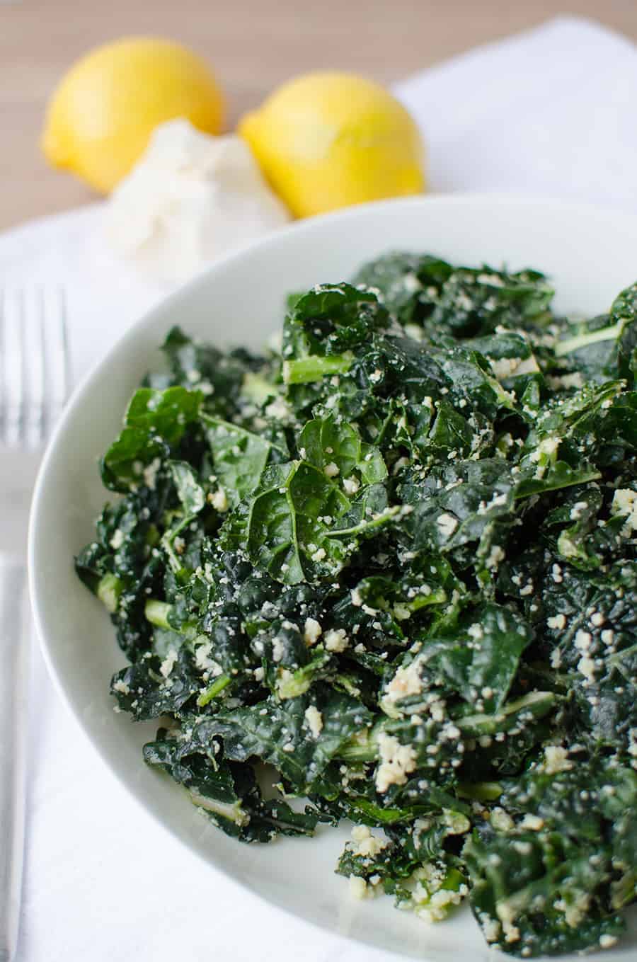 Kale Caesar Salad! This is my favorite way to eat kale. So delicious and healthy! | www.delishknowledge.com