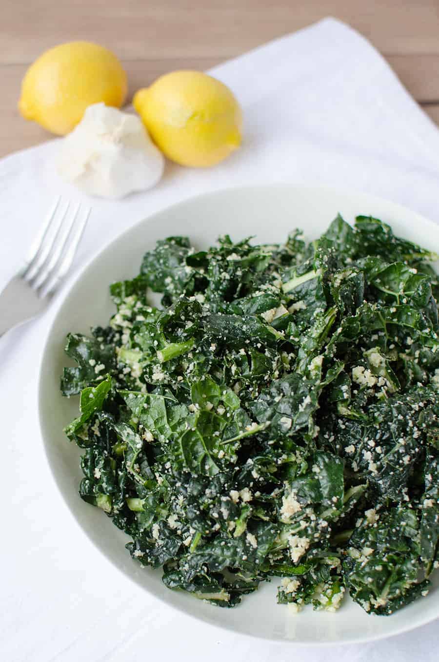 Kale Caesar Salad! This is my favorite way to eat kale. So delicious and healthy! | www.delishknowledge.com