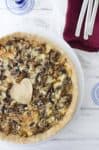 Caramelized onion and mushroom tart! The perfect vegetarian appetizer, side or main dish. Whole wheat tart stuffed with onions, mushrooms, and gorgonzola cheese. | www.delishknowledge.com