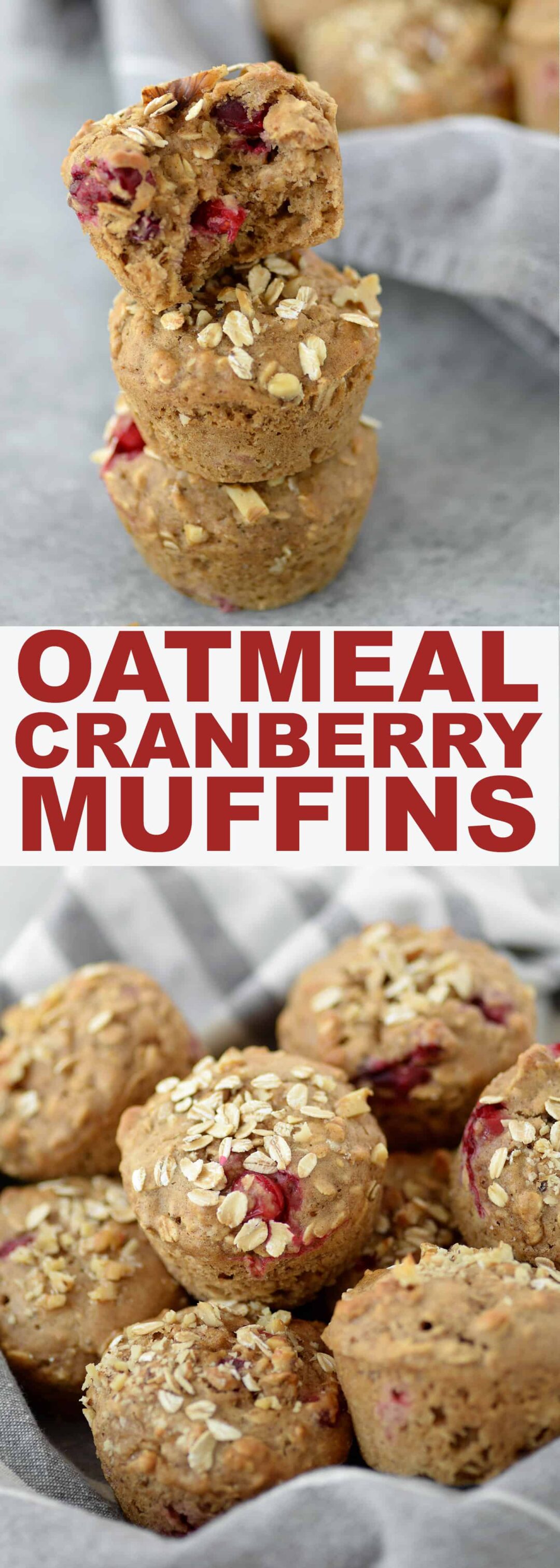 Oatmeal Cranberry Muffins! Healthy muffins, perfect for the holidays. Oatmeal muffins with fresh cranberries and walnuts. | www.delishknowledge.com