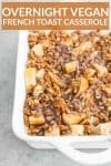 overnight french toast casserole with texts