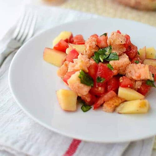 Peach Panzanella Salad 5 Peach Panzanella Salad