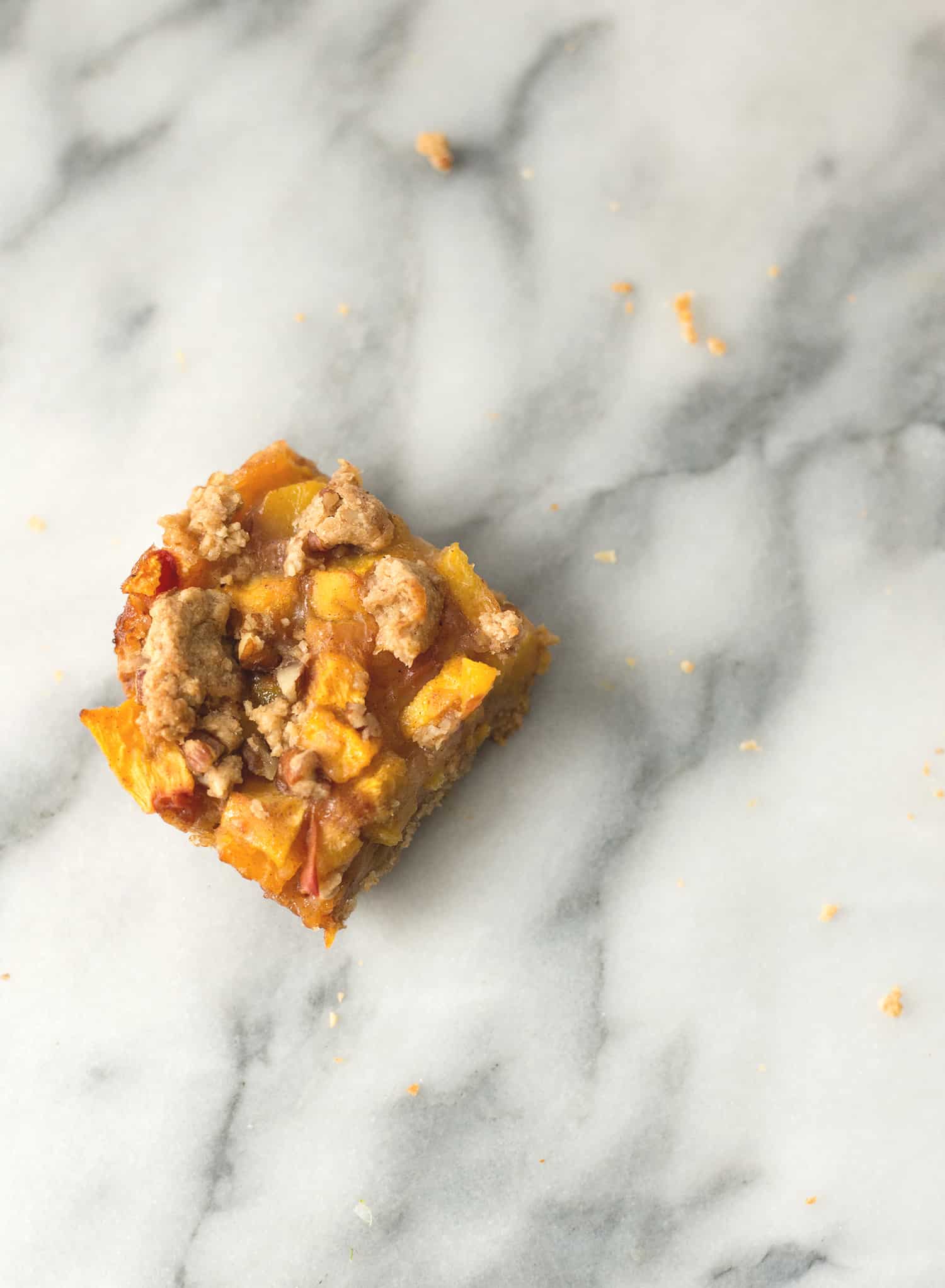 Peach Pie Bars! The Perfect Way To Enjoy Ripe Peaches. Vegan And Easily Gluten-Free. | Www.delishknowledge.com