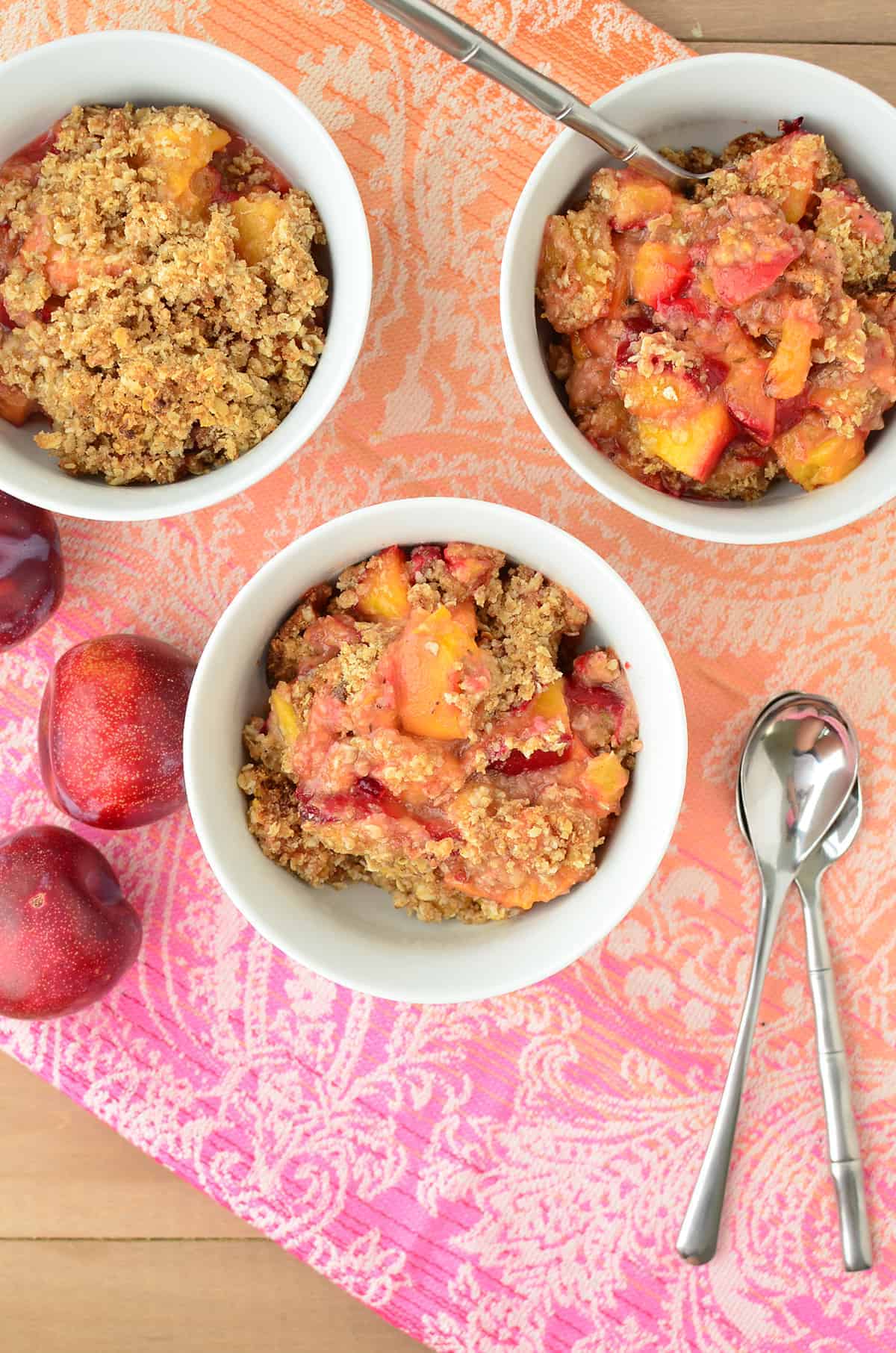 The Best Summer Dessert- You'Ve Gotta Make This One! Stone Fruit &Amp; Thyme Crumble, Sweet, Tart With A Hint Of Savory. Vegan And Gluten-Free Option! | Www.delishknowledge.com