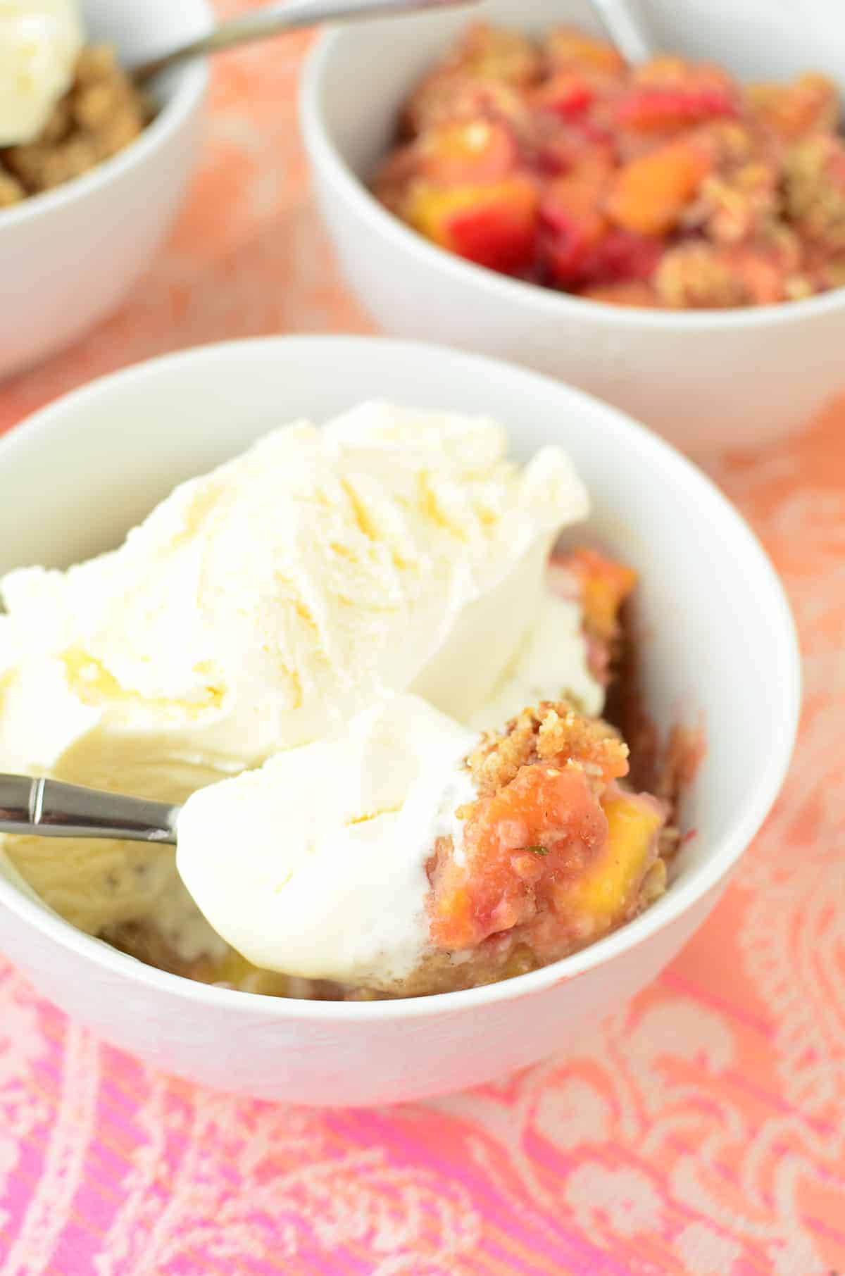 The Best Summer Dessert- You'Ve Gotta Make This One! Stone Fruit &Amp; Thyme Crumble, Sweet, Tart With A Hint Of Savory. Vegan And Gluten-Free Option! | Www.delishknowledge.com