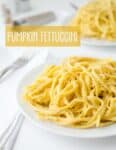 Vegan Pumpkin Fettuccini! Yes, alfredo sauce can be healthy! Made with a secret ingredient, this sauce is creamy, slightly sweet with a hint of nutmeg and sage. You have to try this! You will never go back to regular alfredo sauce again!