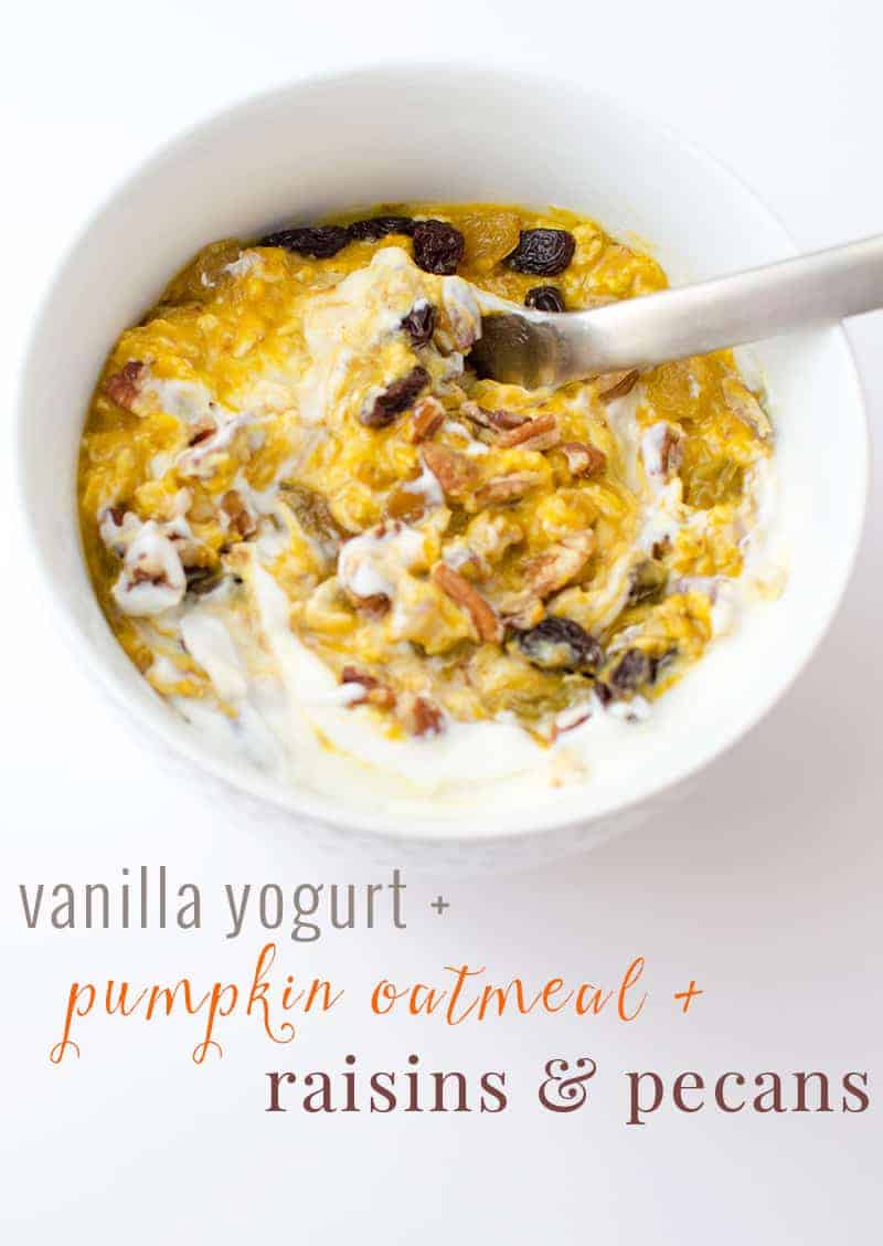 The Easiest Way To Eat Healthy In The Morning- Overnight Pumpkin Vanilla Oatmeal! Mix Everything Together In The Evening And It'S Good To Go In The Morning! 