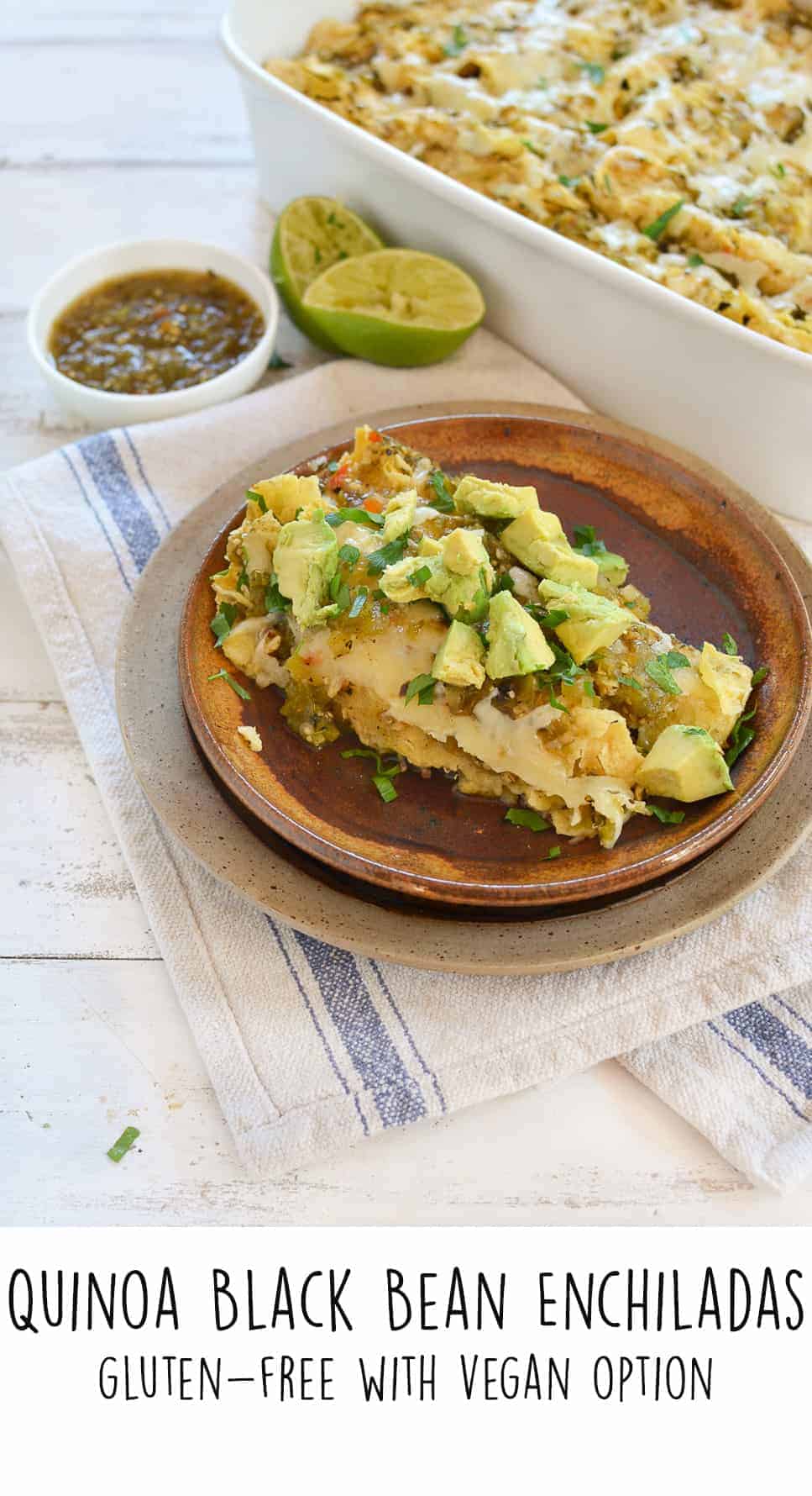 Quinoa Black Bean Enchiladas! Packed with healthy #plantbased protein. | www.delishknowledge.com