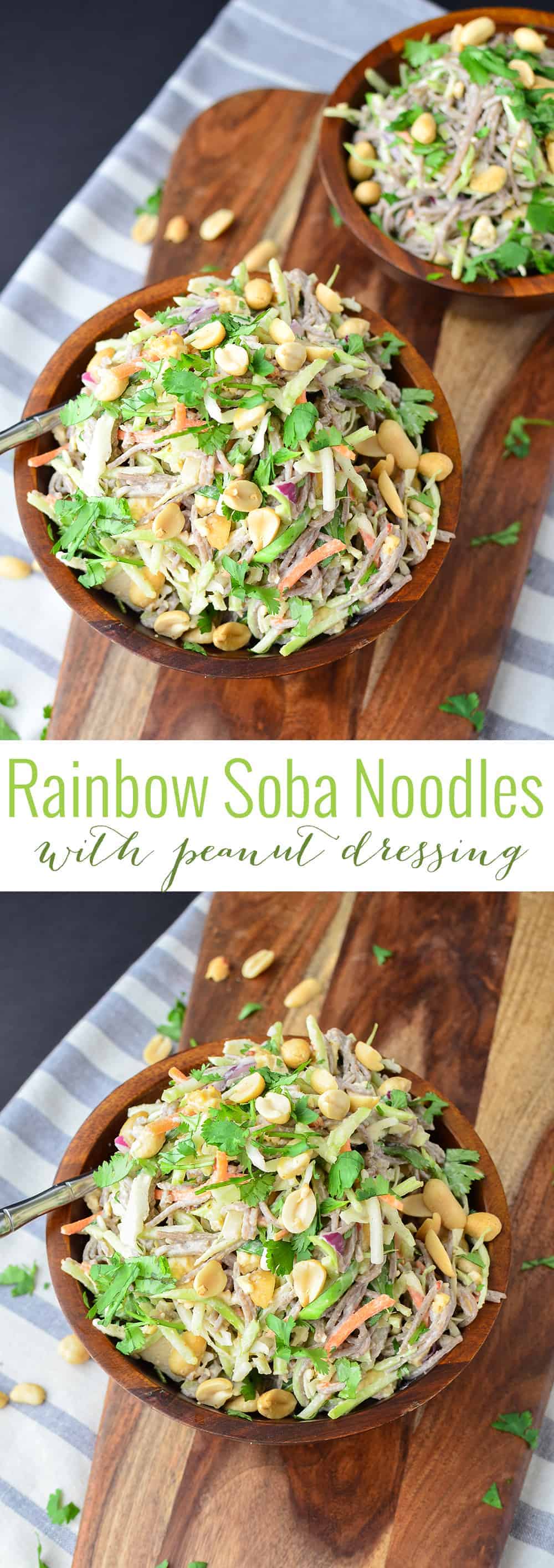 30 Minute Meal! Rainbow Soba Noodles With Creamy Peanut Sauce! This Healthy Recipe Is Soooo Good! #Vegan | Www.delishknowledge.com