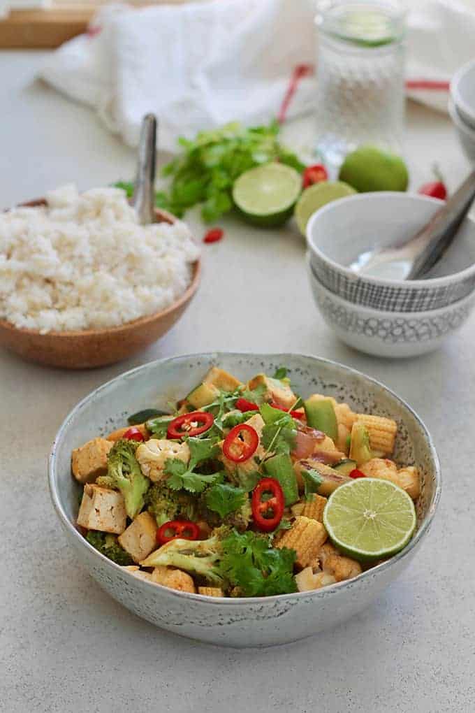 red curry coconut stir fry