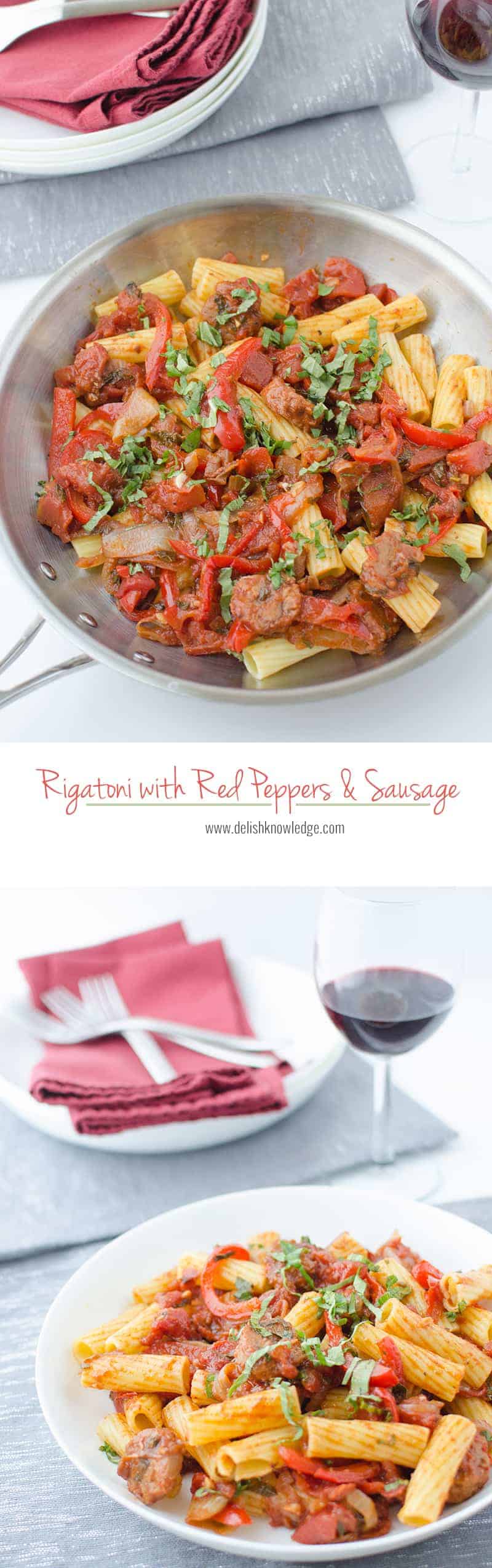 Rigatoni With Red Peppers Sausage Delish Knowledge
