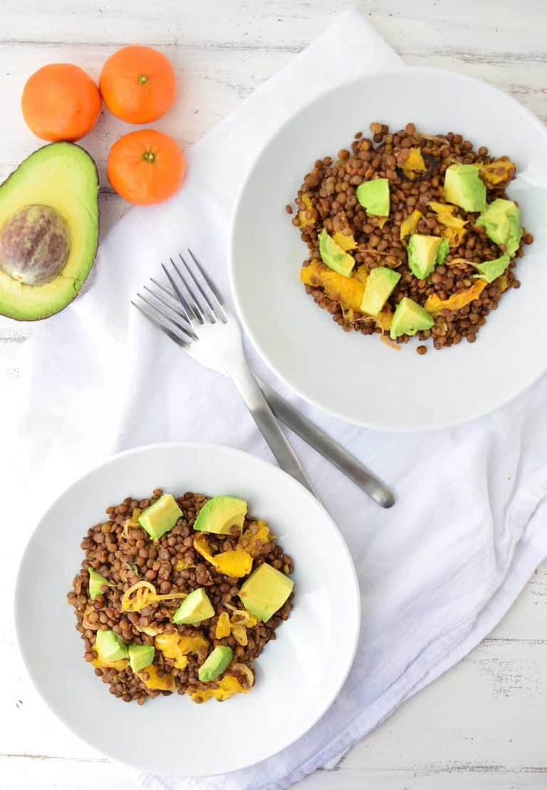 Orange Lentil Salad with Avocado Delish Knowledge