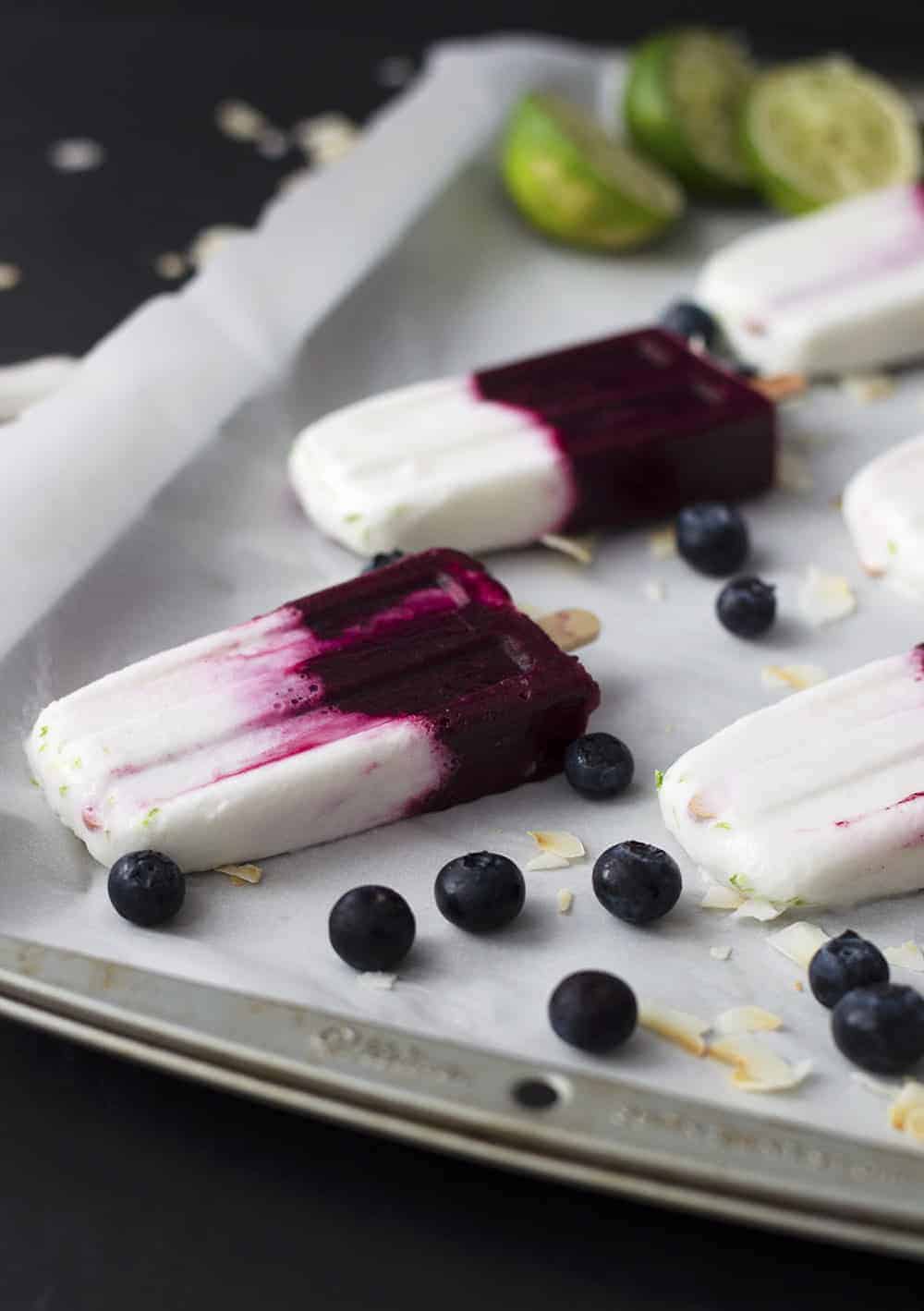 The Blueberry And Coconut Colours Work Very Well Together For These Popsicles