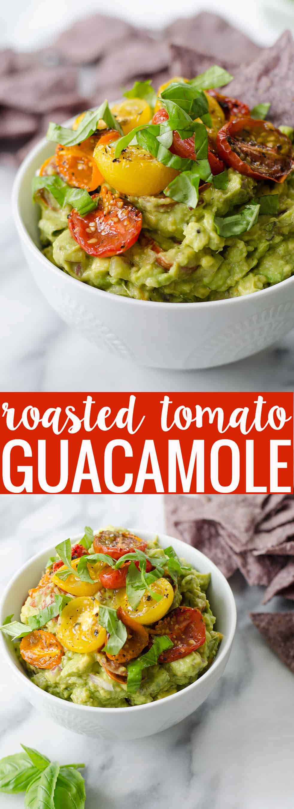 Roasted Tomato Guacamole! The perfect dip for summer or to spread on avocado toast. Vegan & Gluten-Free | www.delishknowledge.com