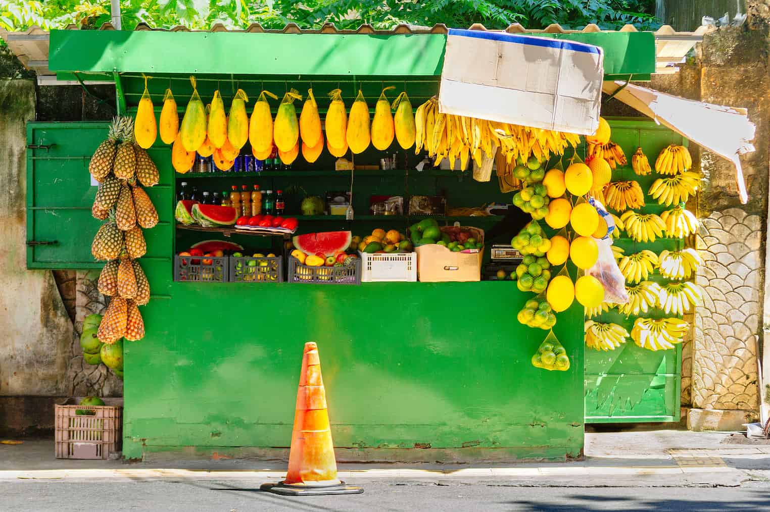 Street stall selling fruit in Salvador, Brazil