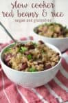 Slow Cooker Red Beans and Rice! This vegan and gluten free meal is so satisfying- perfect for chilly days! | www.delishknowledge.com