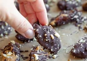 Chocolate Covered Snickers Date Bites
