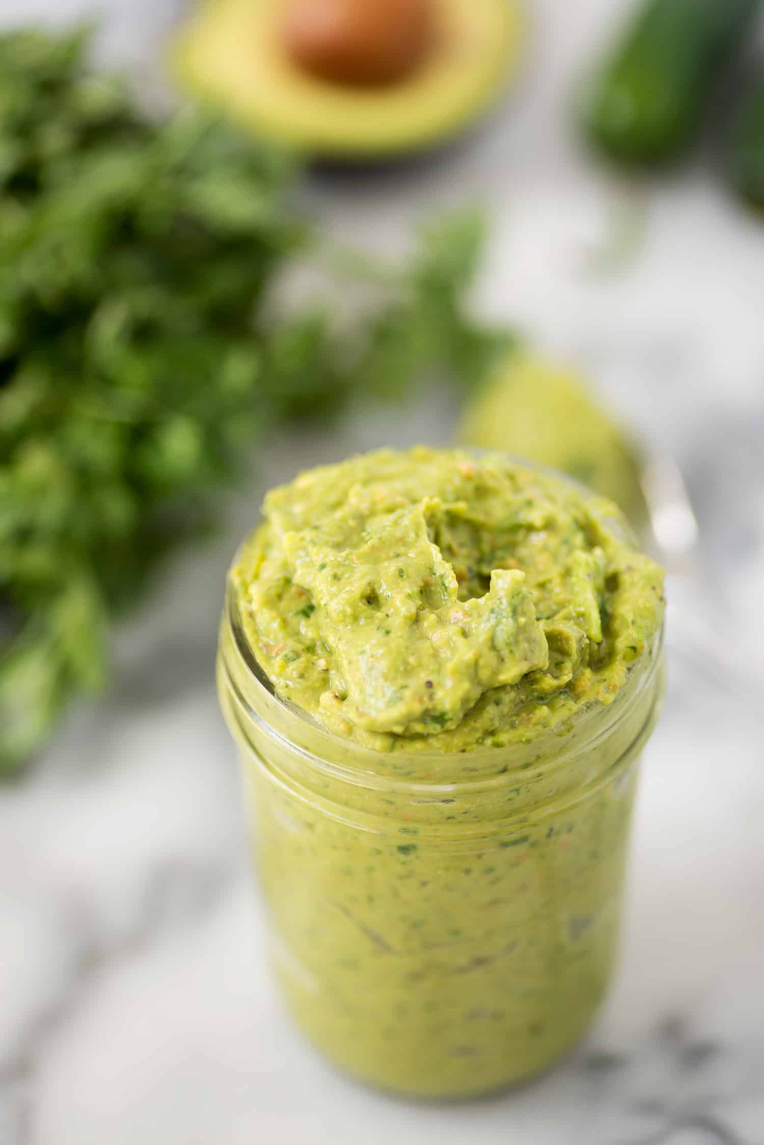 Spicy Green Sauce! Pesto Meets Guacamole! You Are Going To Love This Healthy Sauce, Perfect For Topping On Just About Everything. Tacos, Sandwiches, Pasta, Ect. Vegan &Amp; Gluten-Free | Www.delishknowledge.com