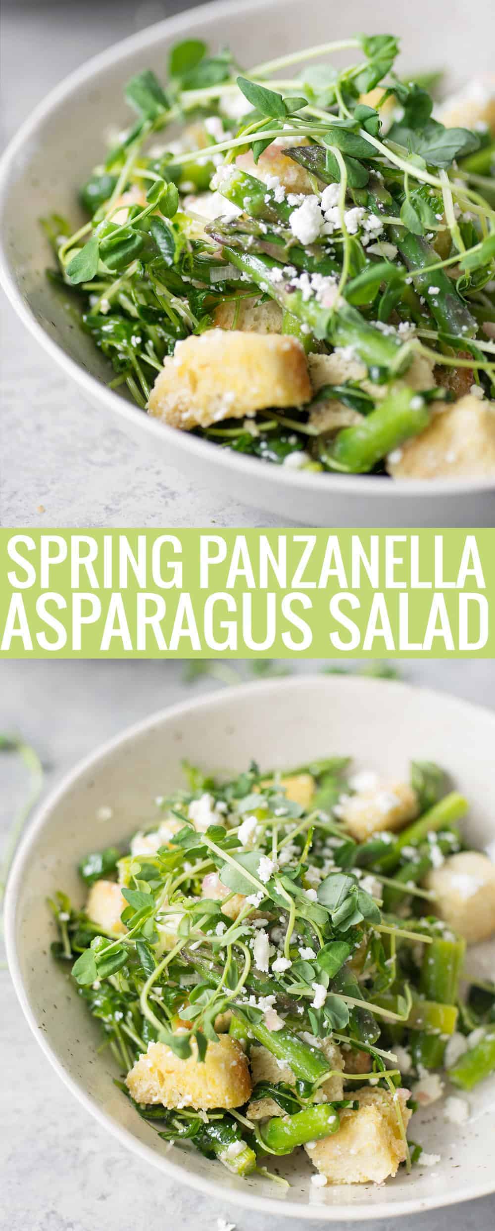 spring panzanella salad with asparagus