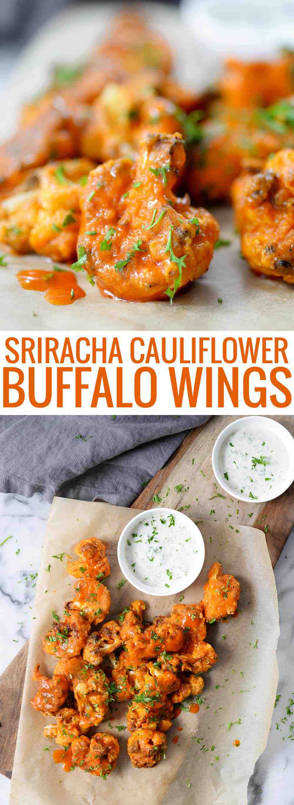 vegan sriracha cauliflower buffalo wings