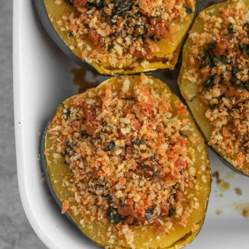 Vegan Sausage and Farro Stuffed Acorn Squash 9 Stuffed Acorn Squash