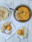 Sweet Potato Cinnamon Hummus With Homemade Cinnamon Sugar Flatbreads! So Delicious! Perfect As A Dip Or As A Sandwich Spread. | Www.delishknowledge.com