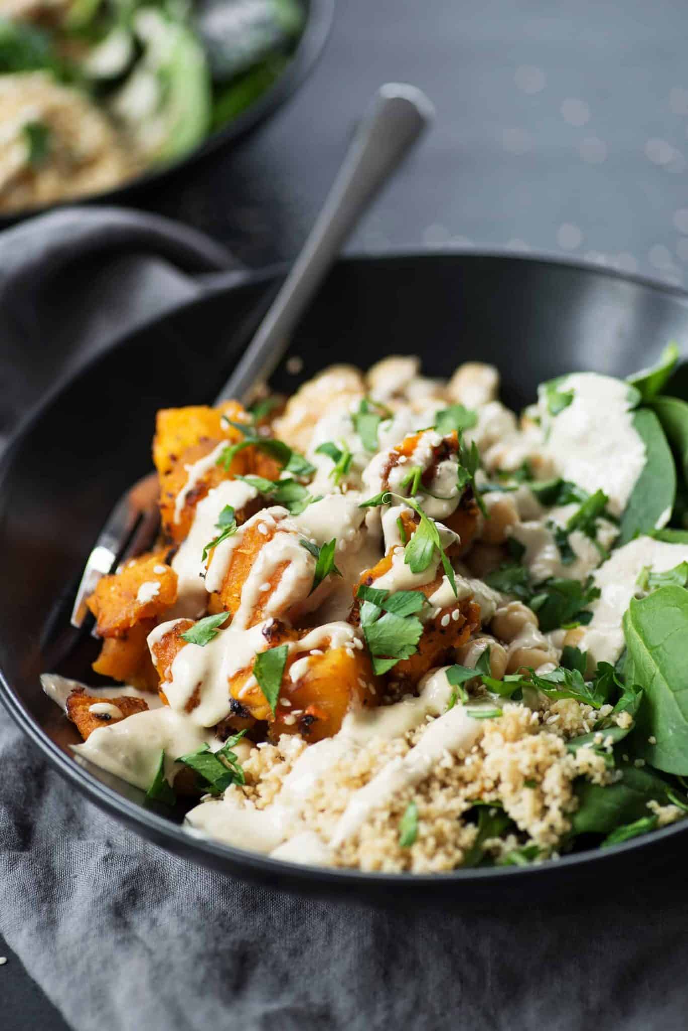 Butternut Squash Tahini Buddha Bowl Delish Knowledge