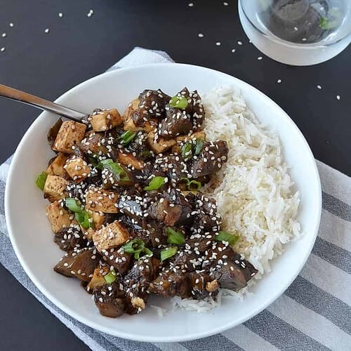 Eggplant Teriyaki Stir Fry with Tofu + Video 8 Eggplant Teriyaki With Str-Fried Eggplant! #Vegan &Amp; #Glutenfree, This Healthy Dinner Is Ready In Less Than 30 Minutes. | Www.delishknowledge.com