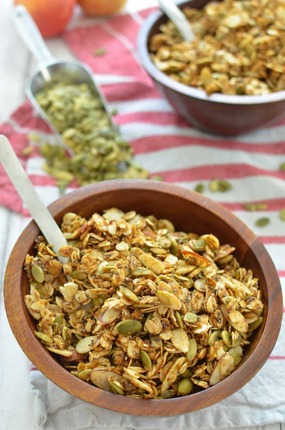 Granola Made Simple- And Healthy! Skillet Pumpkin Granola- Ready In Just 10 Minutes! Cook Everything On The Stove And Enjoy. Vegan And Glutenfree. | Www.delishknowledge.com