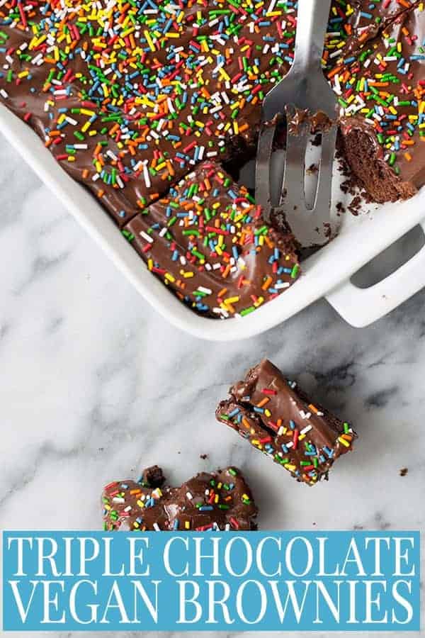 Triple Chocolate Vegan Brownies