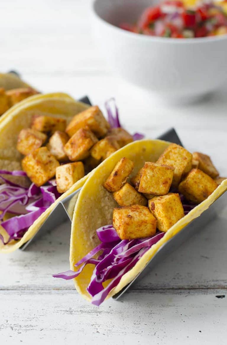 Tropical Tofu Tacos with Mango Salsa Delish Knowledge