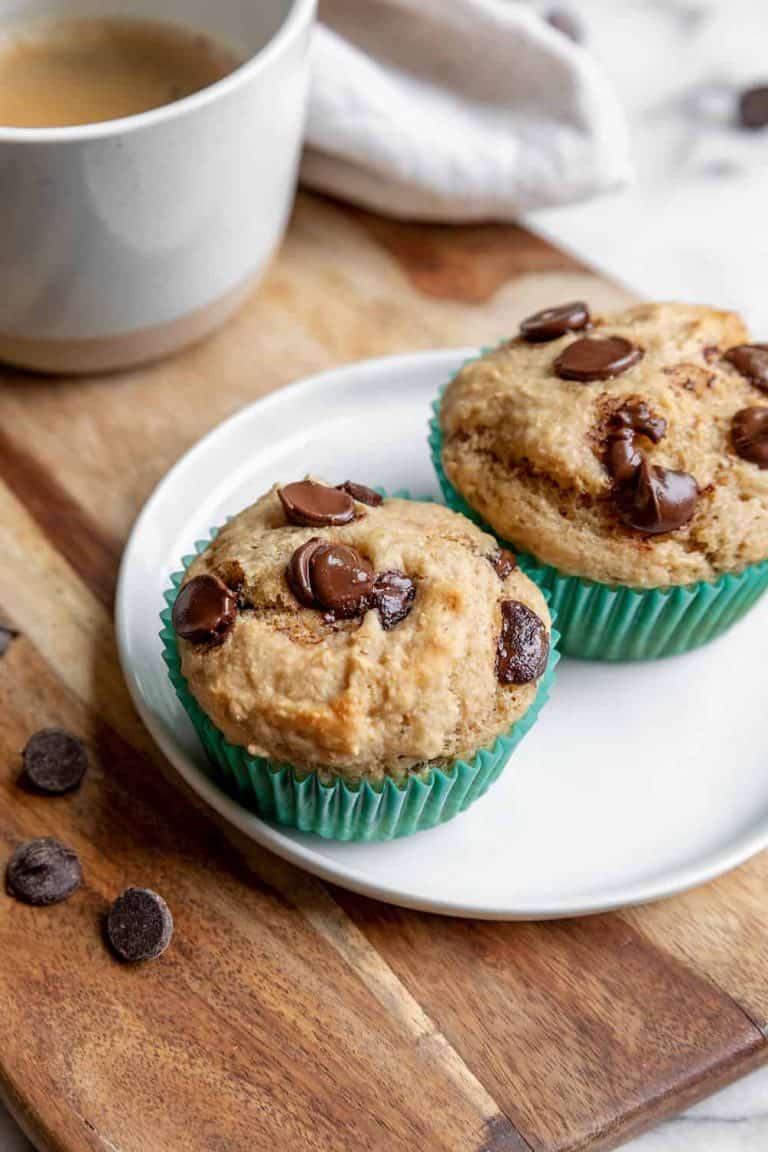 Healthy Banana Chocolate Chip Muffins Delish Knowledge