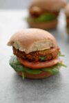 close up black bean sweet potato burger