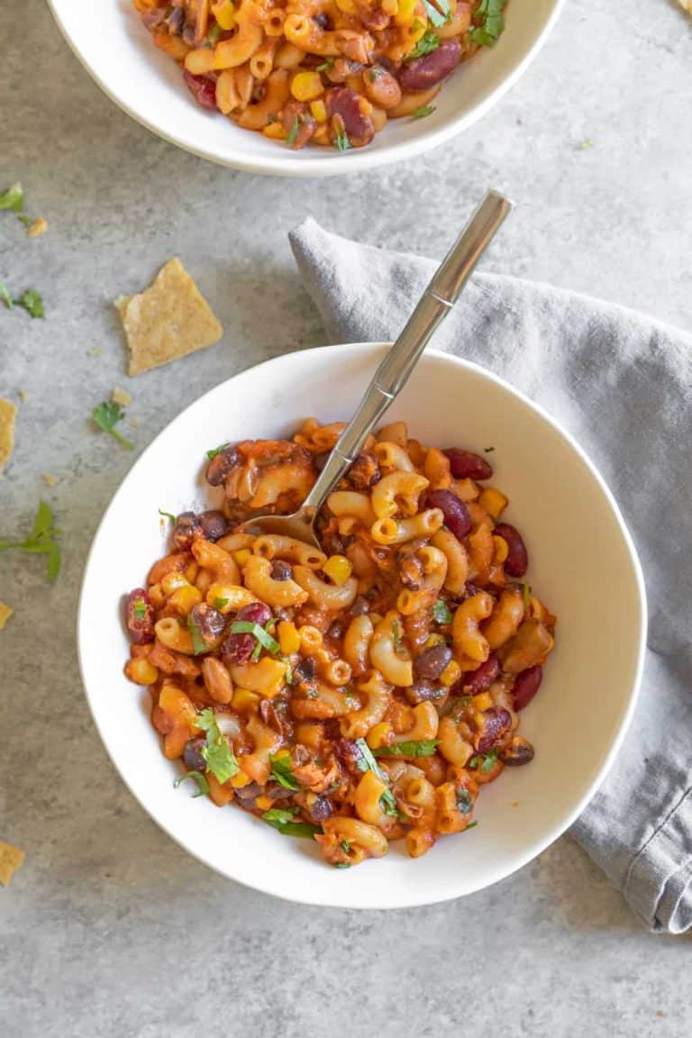 One Pot Vegan Chili Mac Delish Knowledge