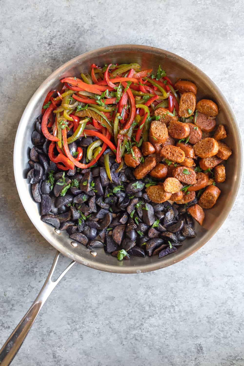 Skillet Garlic Purple Potatoes