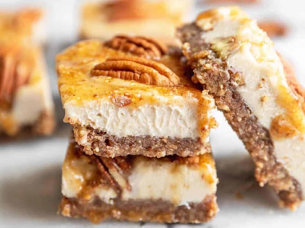 vegan pecan pie cheesecake bars