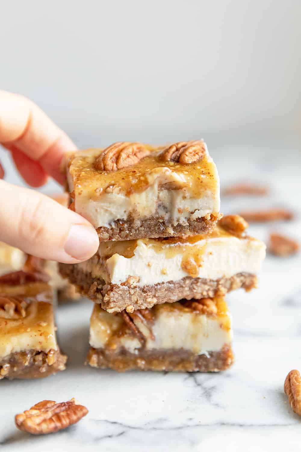 Vegan Pecan Pie Cheesecake Bars