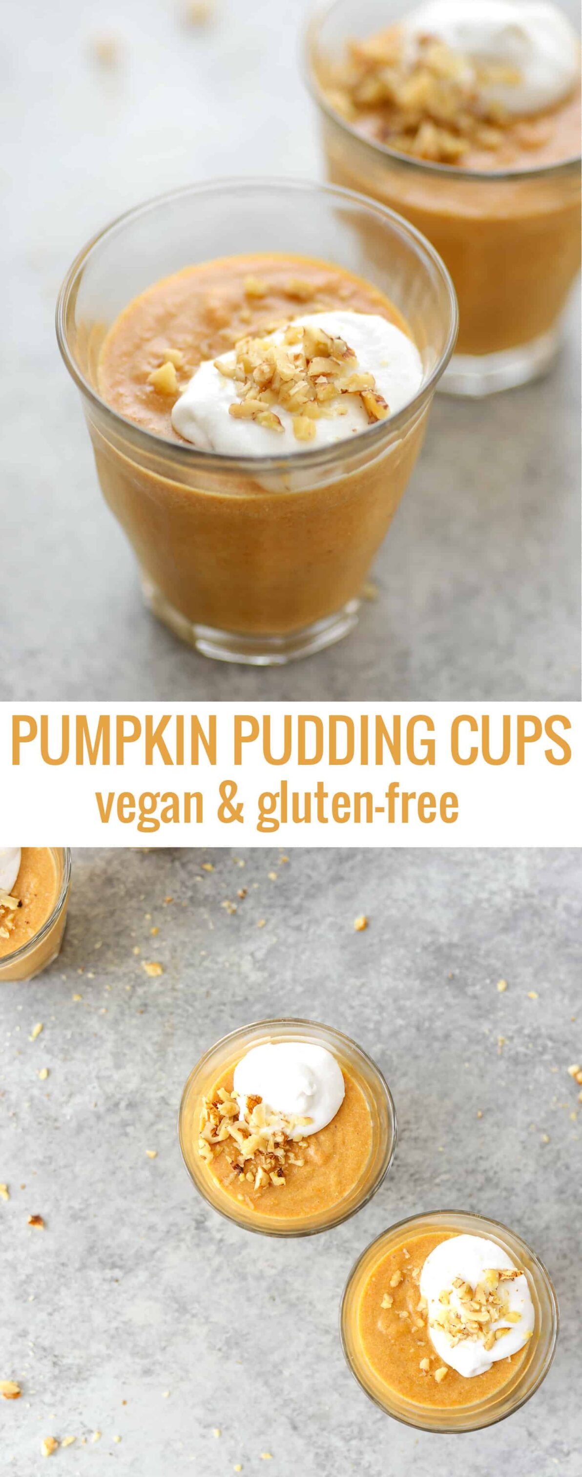 Vegan Pumpkin Pudding Cups! You've gotta try these pumpkin pudding cups made with aquafaba and coconut milk. Vegan and Gluten-Free. 
