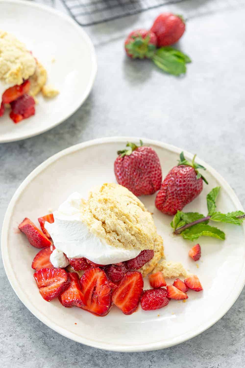 Vegan Strawberry Shortcake With Coconut Cream And Fresh Strawberries