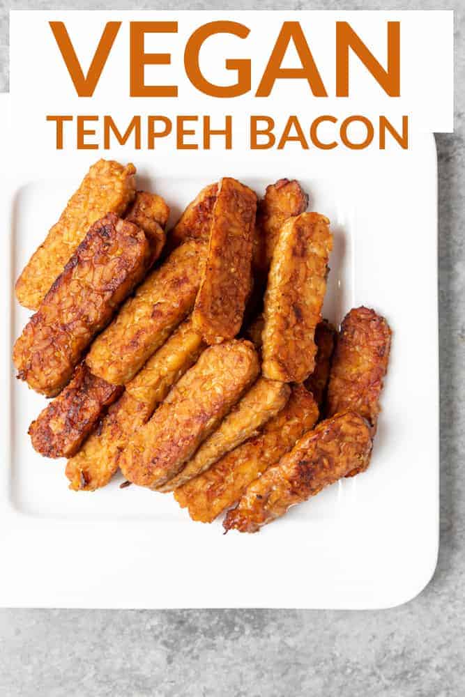 The best Tempeh Bacon Recipe! Smoky, slightly sweet, crispy bacon made