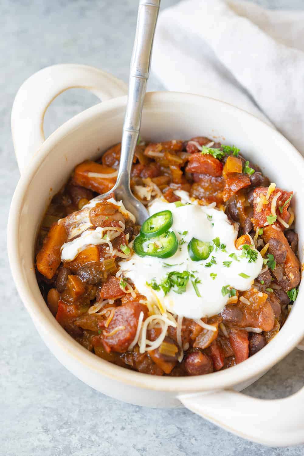 Vegetarian Bean Chili Delish Knowledge