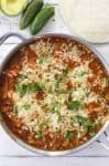 Vegetarian Enchilada Skillet! Packed with vegetables, enchilada sauce and beans. 30 minute dinner, vegetarian and gluten-free. | ww.delishknowledge.com